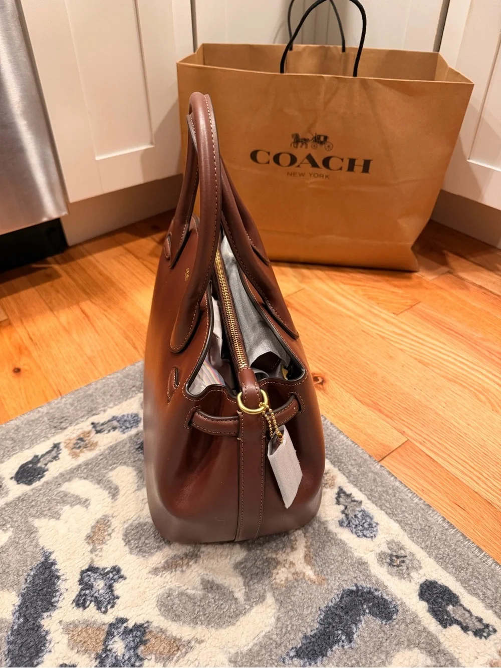 NWOT Coach Empire 26 Maple Leather Satchel